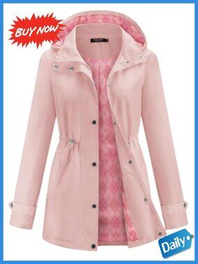 Avoogue Women's Waterproof Lightweight Hooded Rain Jacket Hiking Travel